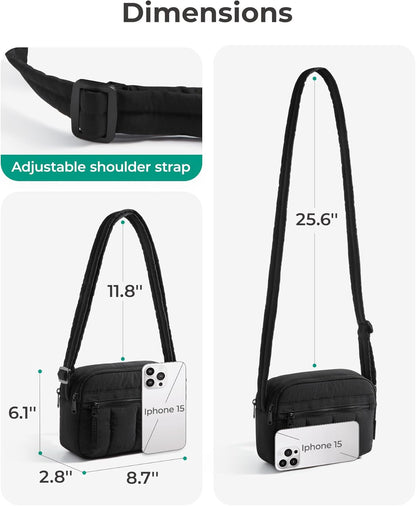 BAGSMART Outdoor Crossbody Purse – Featherlight Nylon Bag for Trails, Festivals and City Days