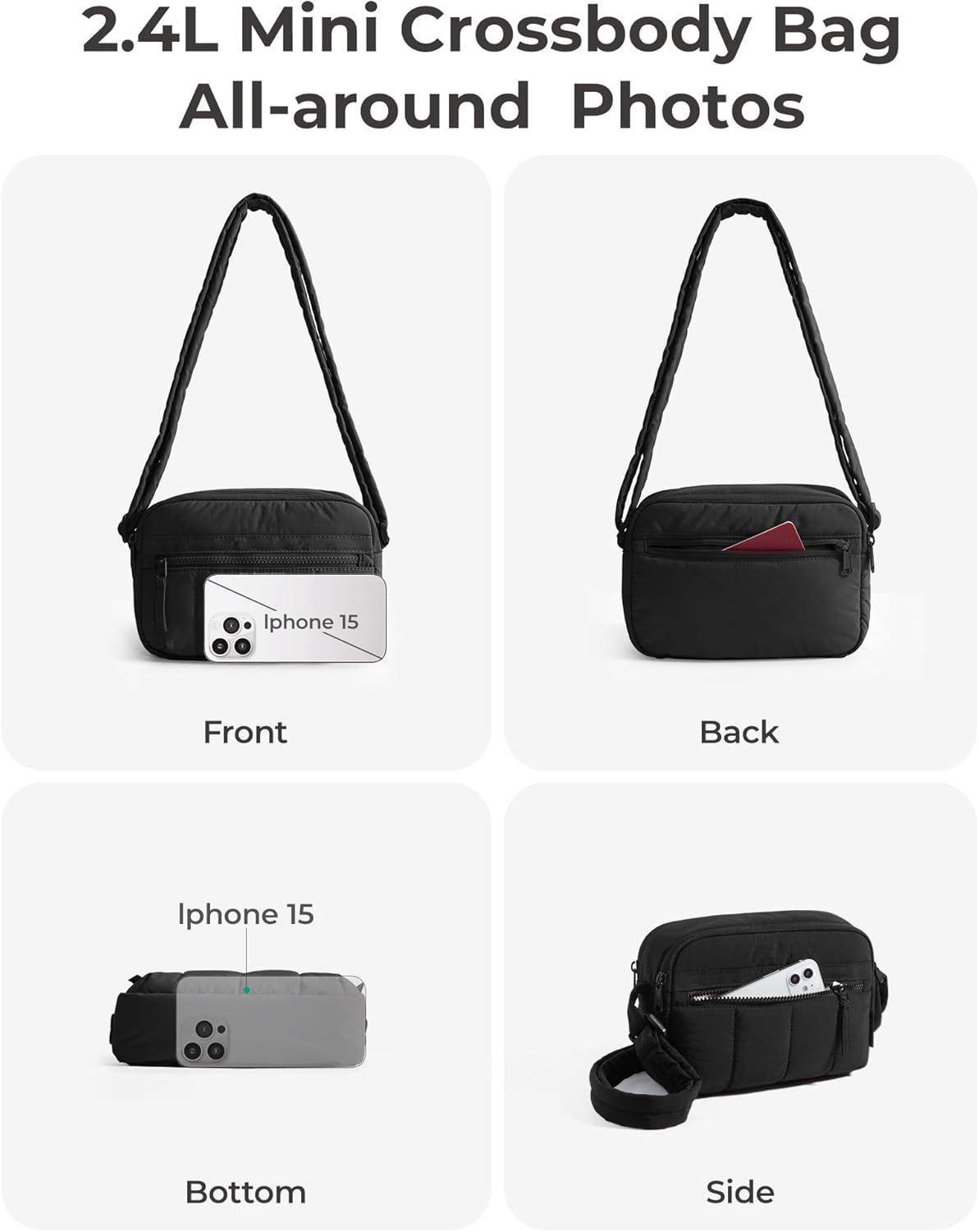 BAGSMART Outdoor Crossbody Purse – Featherlight Nylon Bag for Trails, Festivals and City Days