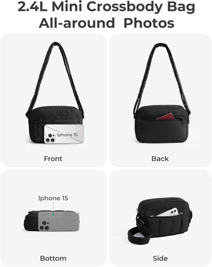 BAGSMART Outdoor Crossbody Purse – Featherlight Nylon Bag for Trails, Festivals and City Days