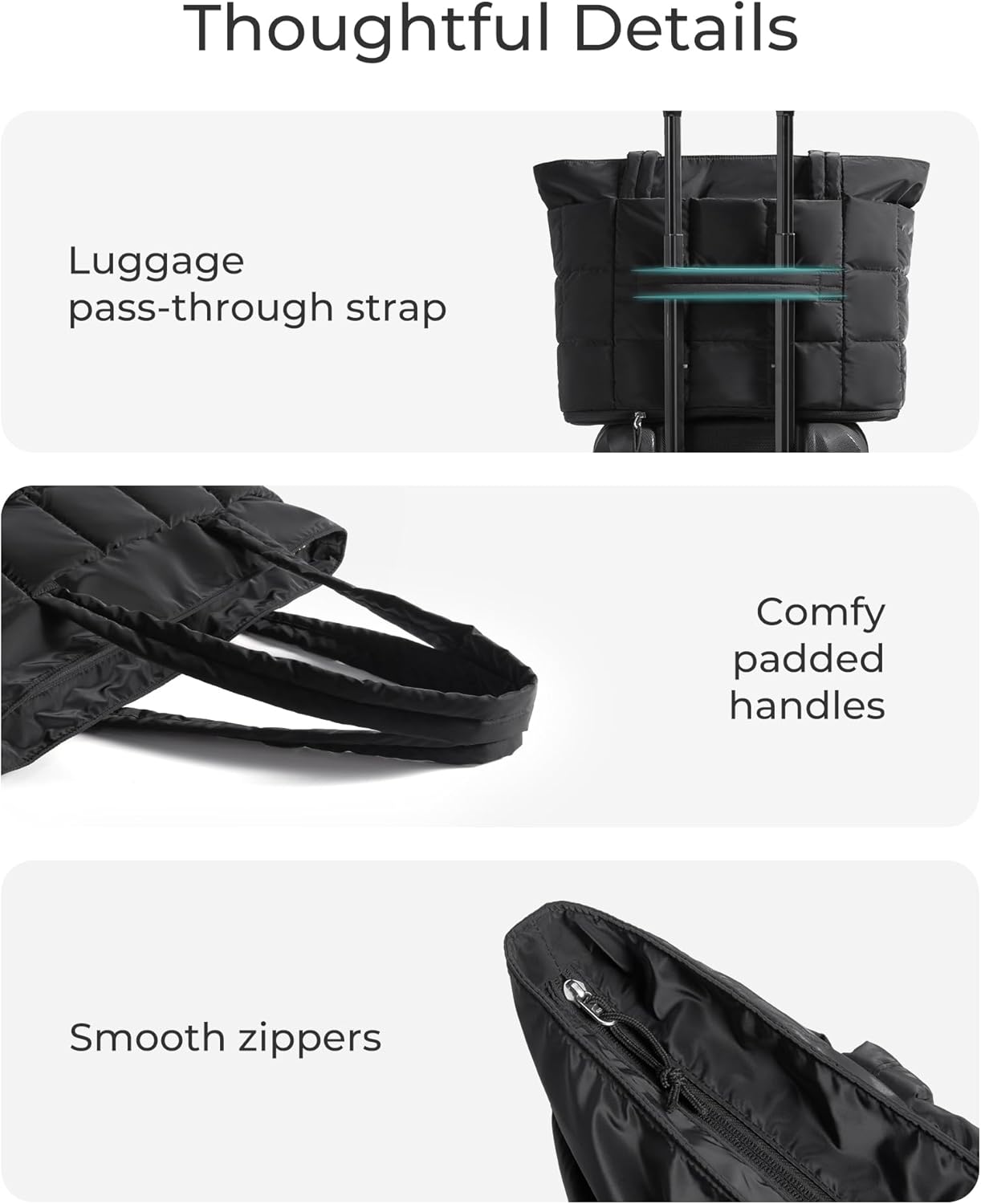 BAGSMART Puffer Tote Bag – Thoughtful Birthday Gift for Women Who Travel, Work, and Work Out