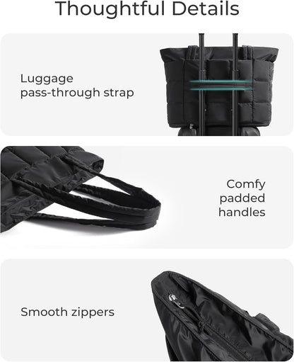 BAGSMART Puffer Tote Bag – Thoughtful Birthday Gift for Women Who Travel, Work, and Work Out