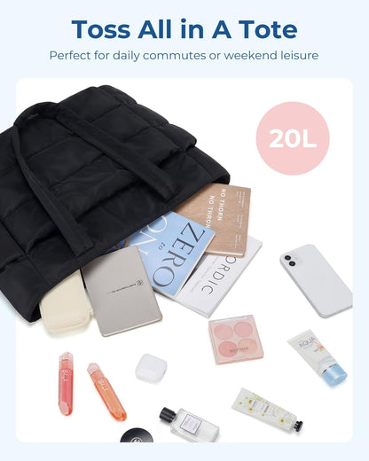 BAGSMART Puffy Tote Bag – Thoughtful Gift for Women Who Travel, Work, and Hit the Gym