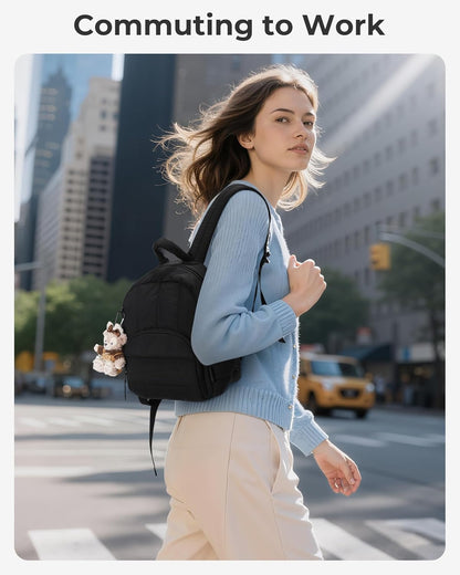 BAGSMART Quilted Small Backpack Purse – Cute Graduation Gift for College Students, Water-Resistant Daypack