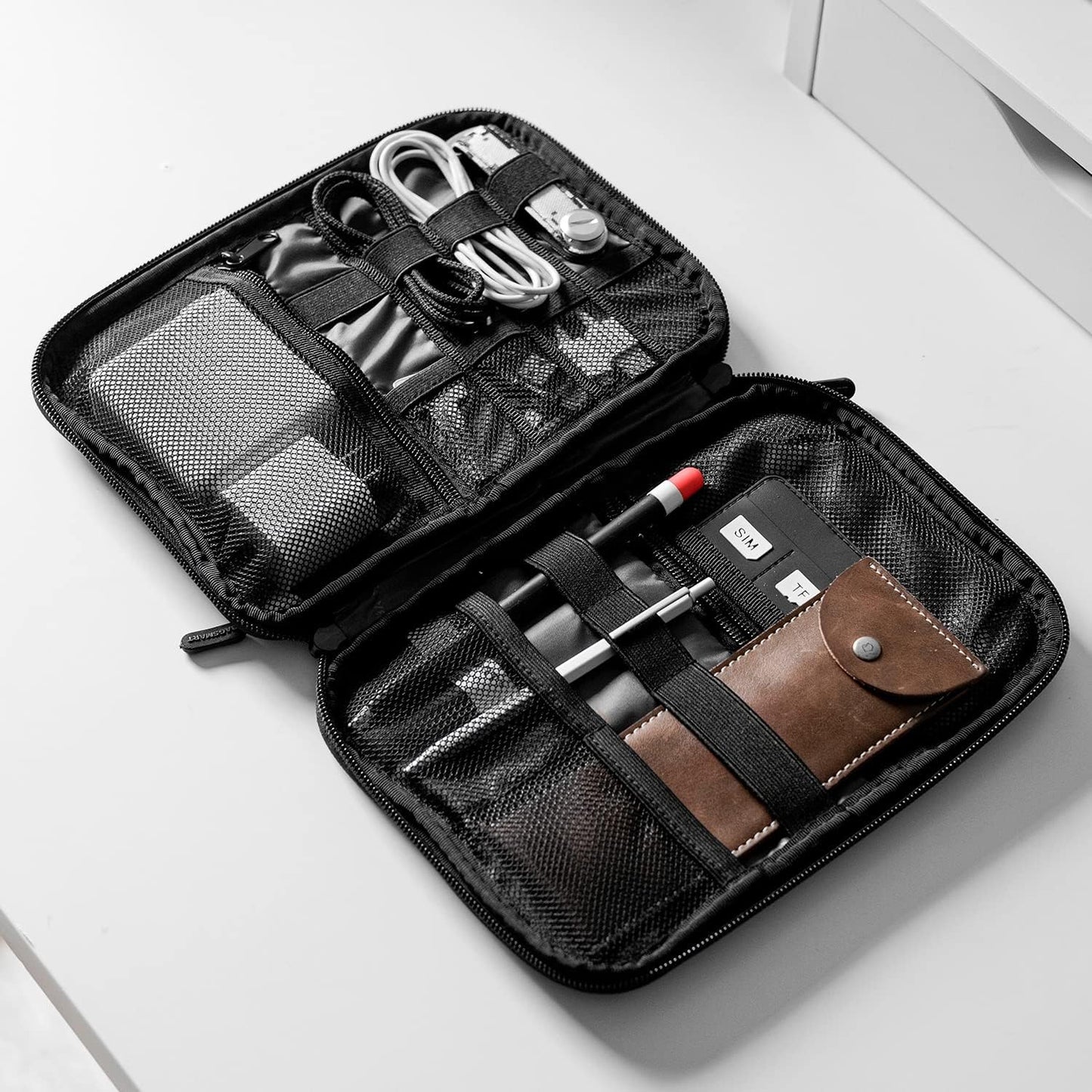 BAGSMART Travel Tech Organizer – Camping Gadget Pouch, Durable Cable and Charger Storage