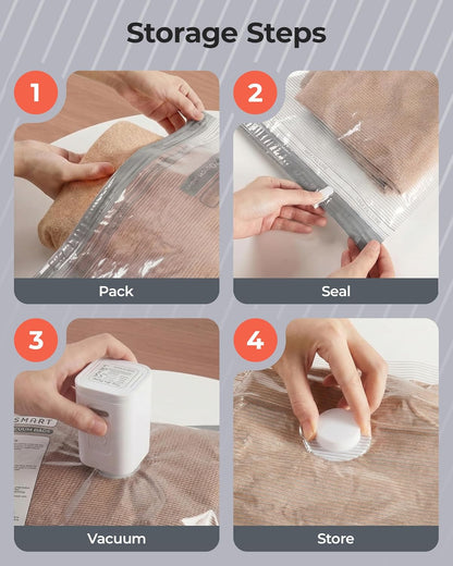 BAGSMART Travel Vacuum Storage Bags – 70% Space Reduction Packing System with Shoe, Laundry & Toiletry Organizers