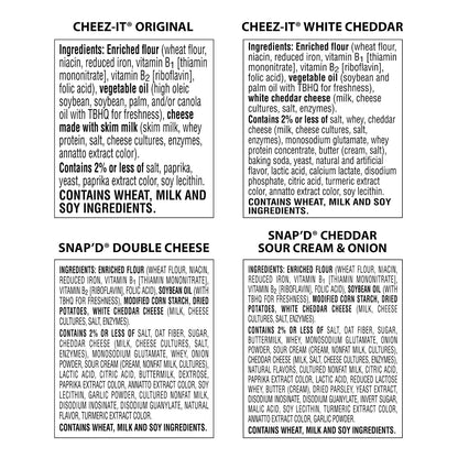 baked snack crackers made with 100% real cheese aged for bold taste