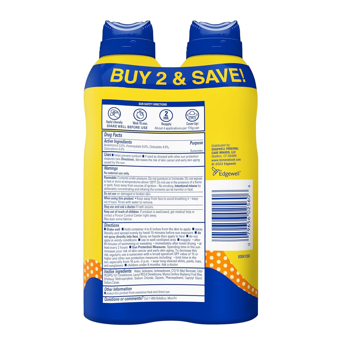Banana Boat Kids Sunblock Spray SPF 50 Twin Pack | Portable Sunscreen for Camping, Picnics & Vacations