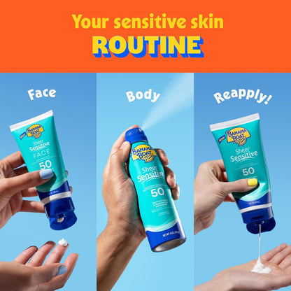Banana Boat Sheer Sensitive Body Lotion SPF 50 – Fragrance-Free Family Sunscreen Safe for Children with Sensitive Skin, 6oz