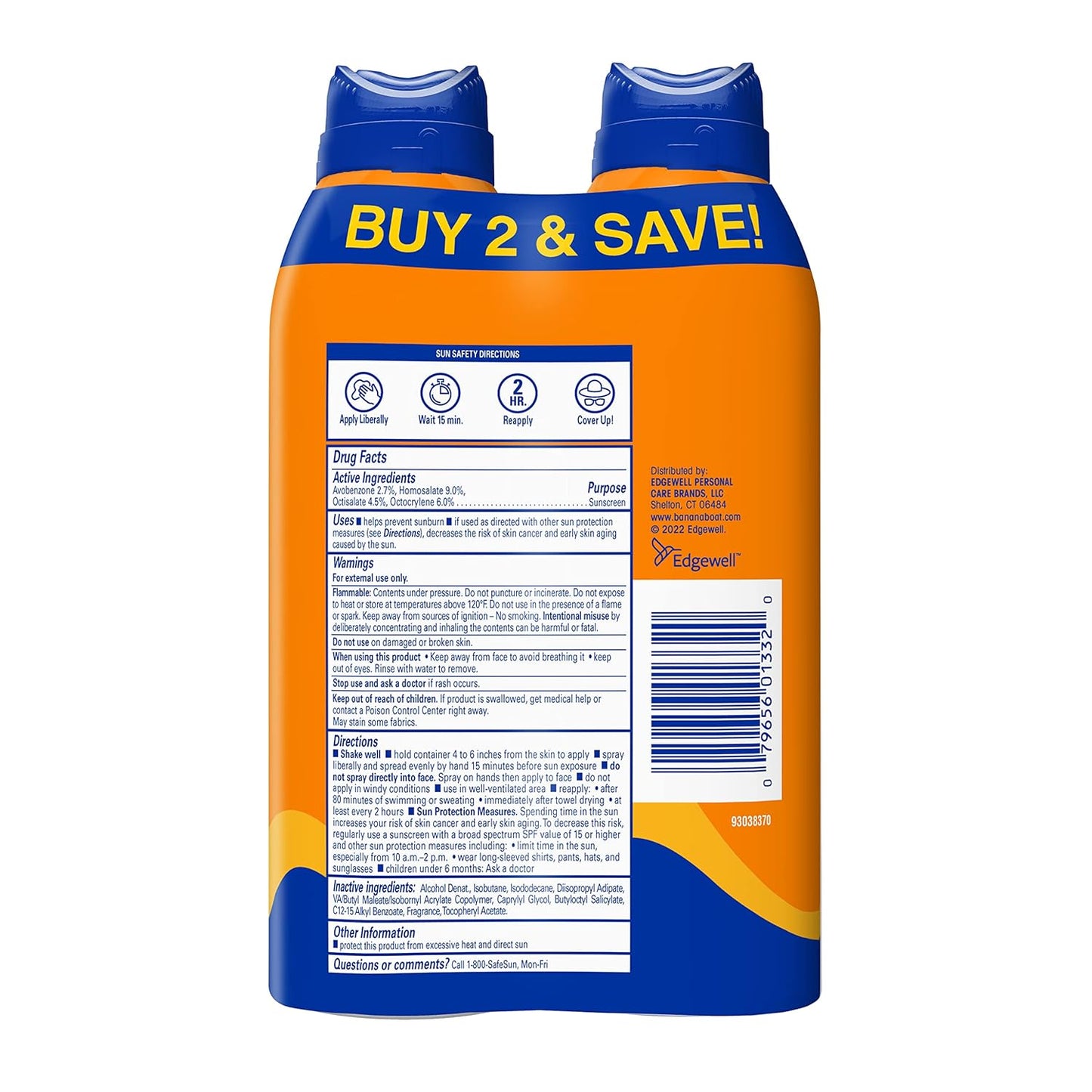 Banana Boat Sport Ultra SPF 50 Sunscreen Spray – Sting Free, Oxybenzone Free Sunblock for Sensitive Skin and Active Days