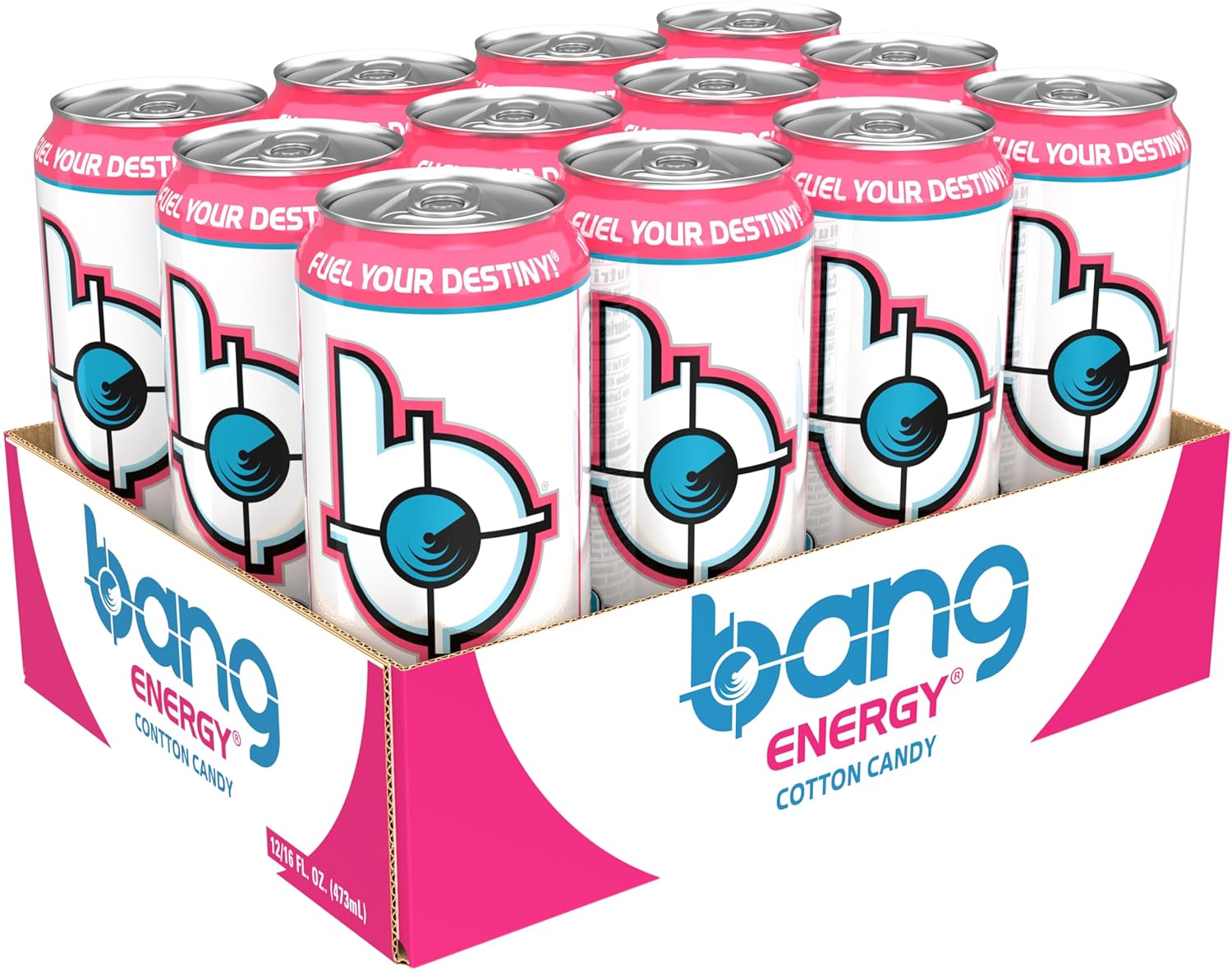 Bang Energy Cotton Candy – Zero-Calorie Study Companion for Dorm Desk, Pre-Workout Energy Without the Crash