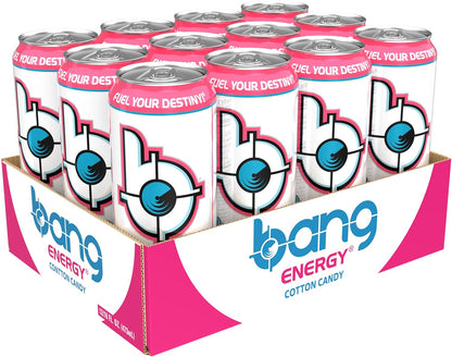 Bang Energy Cotton Candy – Zero-Calorie Study Companion for Dorm Desk, Pre-Workout Energy Without the Crash