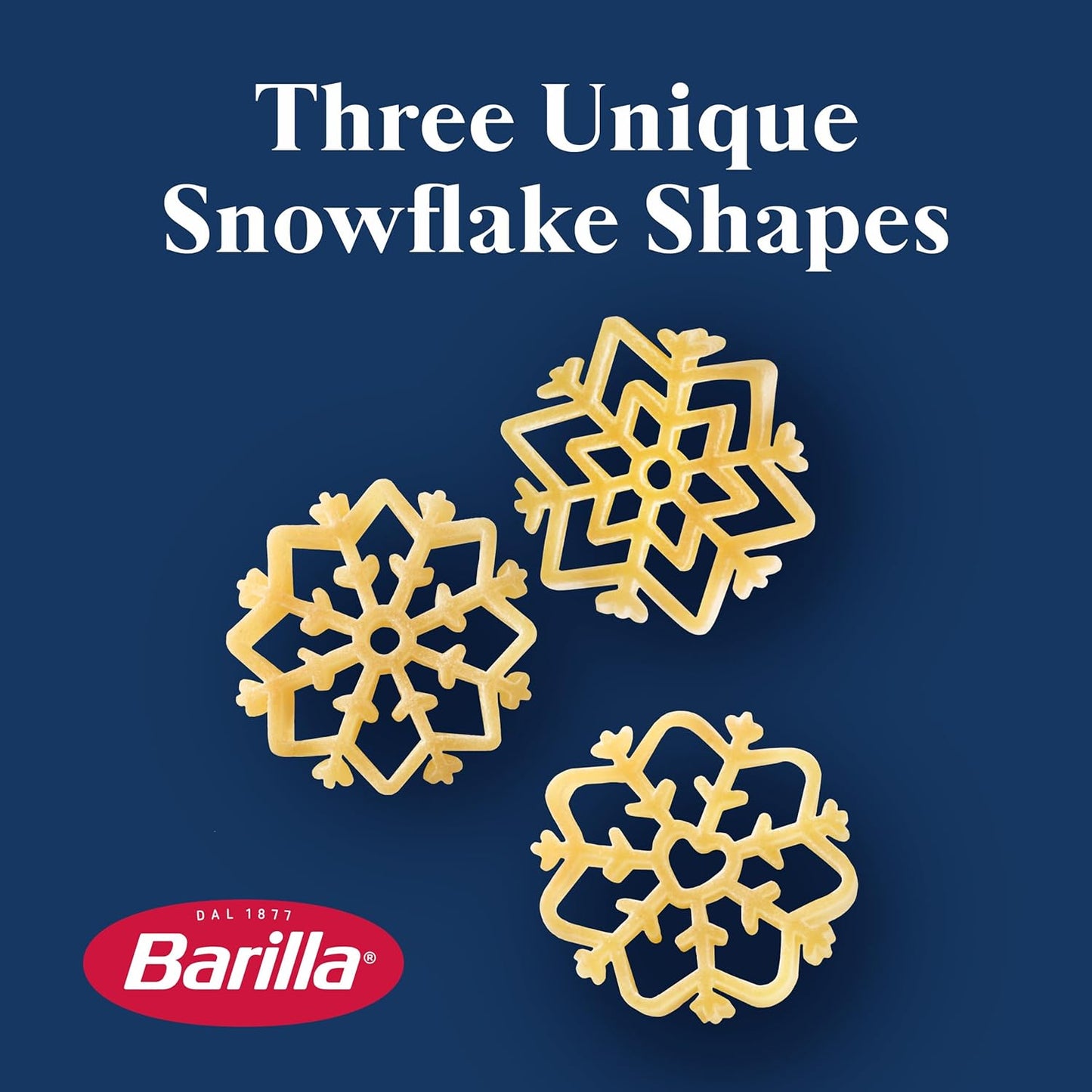 Barilla Holiday Snowflake Pasta, 12 Ounce Box – Kid-Friendly Novelty Shapes for Christmas Lunchboxes and Winter Family Meals