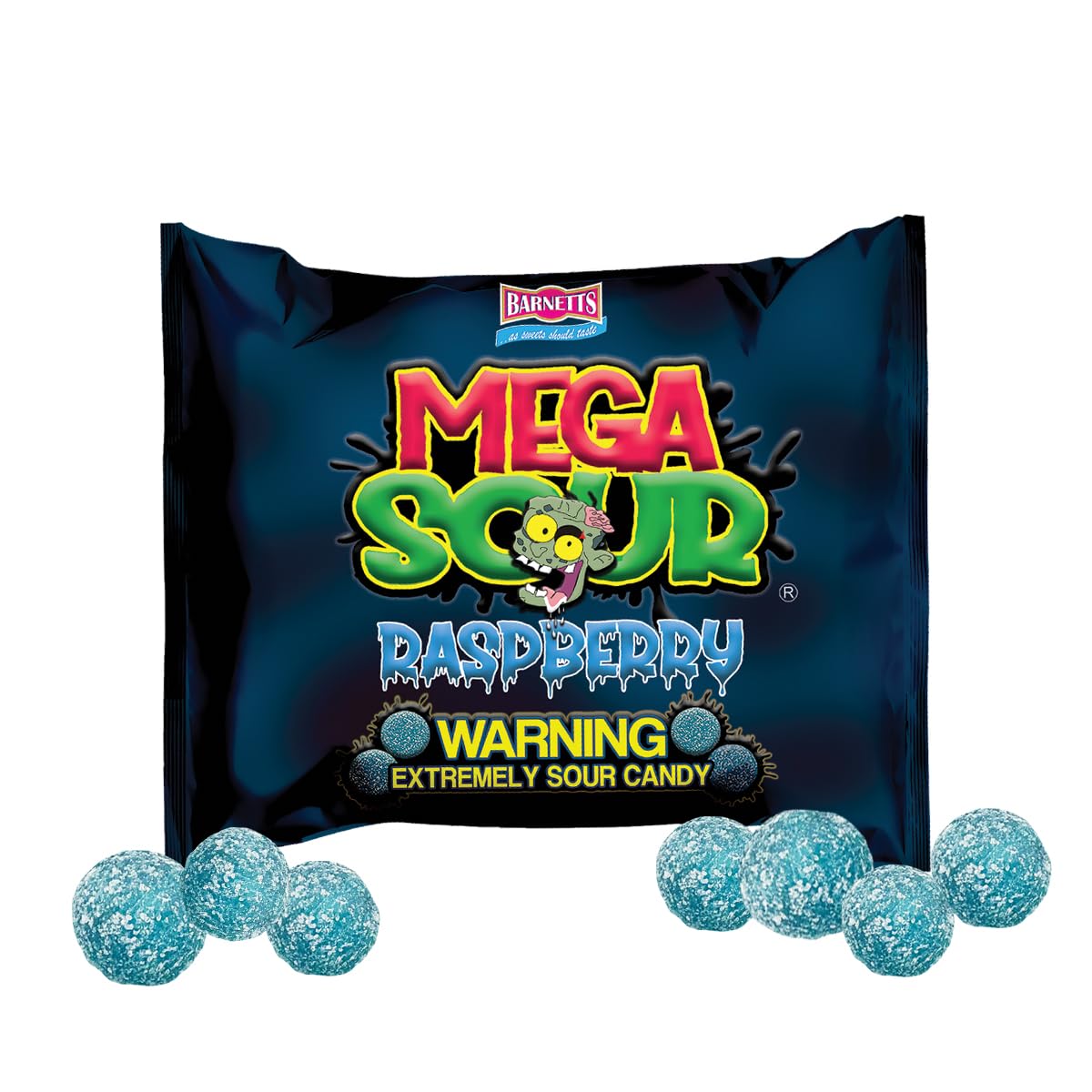 Barnetts Mega Sour Raspberry Candy 104g – Desk Drawer Sour Snack for Office Focus Breaks and Afternoon Pick-Me-Ups