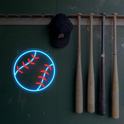Baseball Neon Sign - Safe LED Night Light for Kids Bedroom & Playroom, Dimmable Cool to Touch Wall Light, USB Powered Boys Room Decor Ages 8-12
