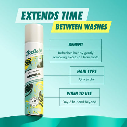 Batiste Dry Shampoo, Waterless – Holiday Stocking Stuffer for Frequent Travelers, Pack of 3