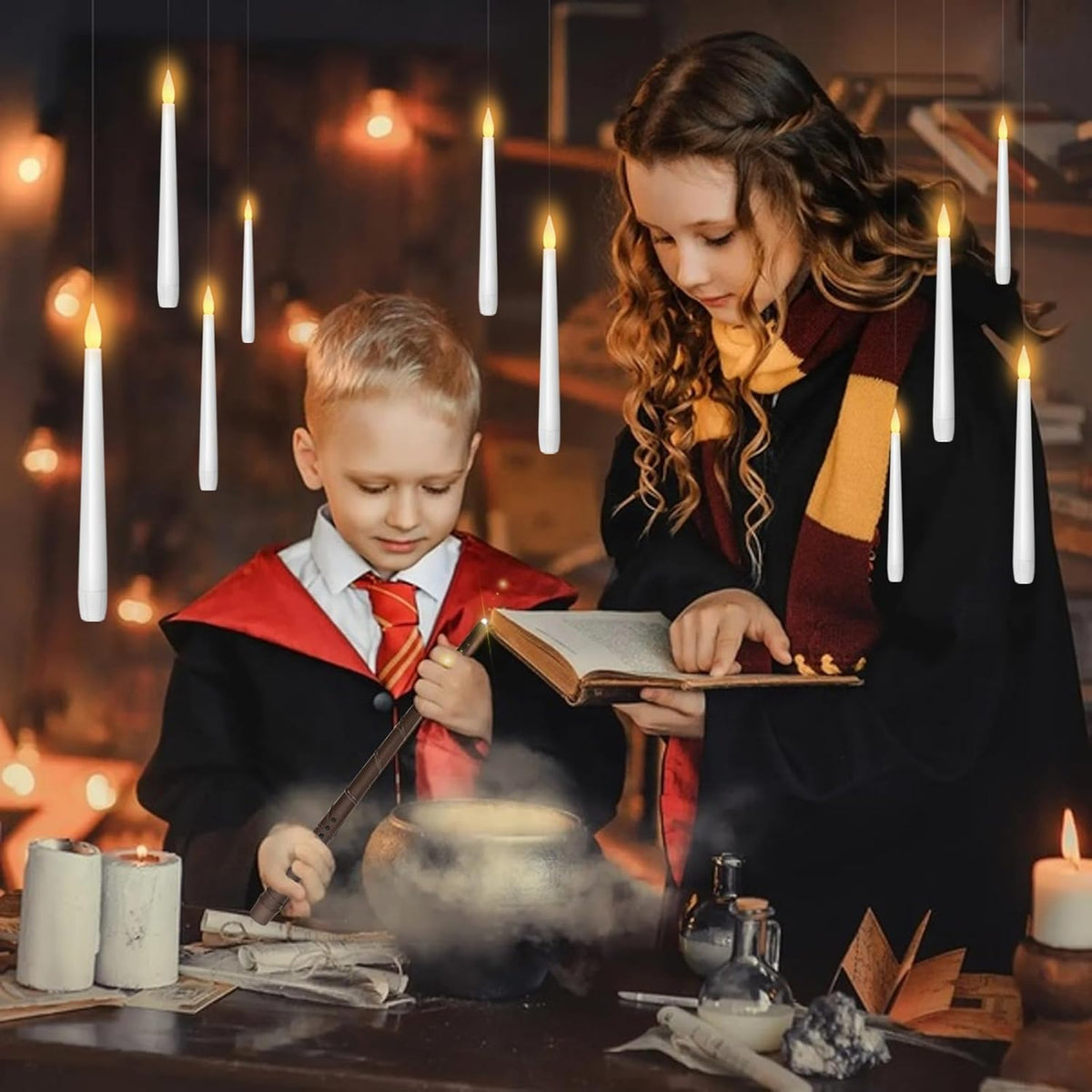 battery powered by 1 aaa per candle (21 aaa total for full 20-piece set)