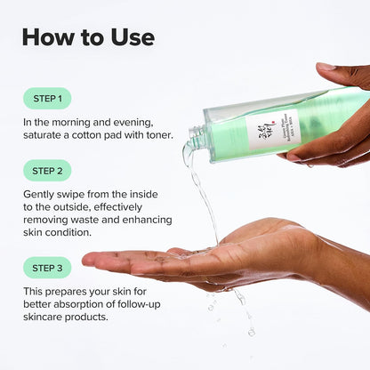 Beauty of Joseon Green Plum AHA BHA Toner – Sensitive Skin Safe Daily Exfoliation, pH-Balanced Unscented K-Beauty Essence