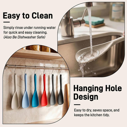 Bechef Beveled Silicone Spoonula Pack – Decorative Yet Functional Cooking Tools for Display-Worthy Kitchens