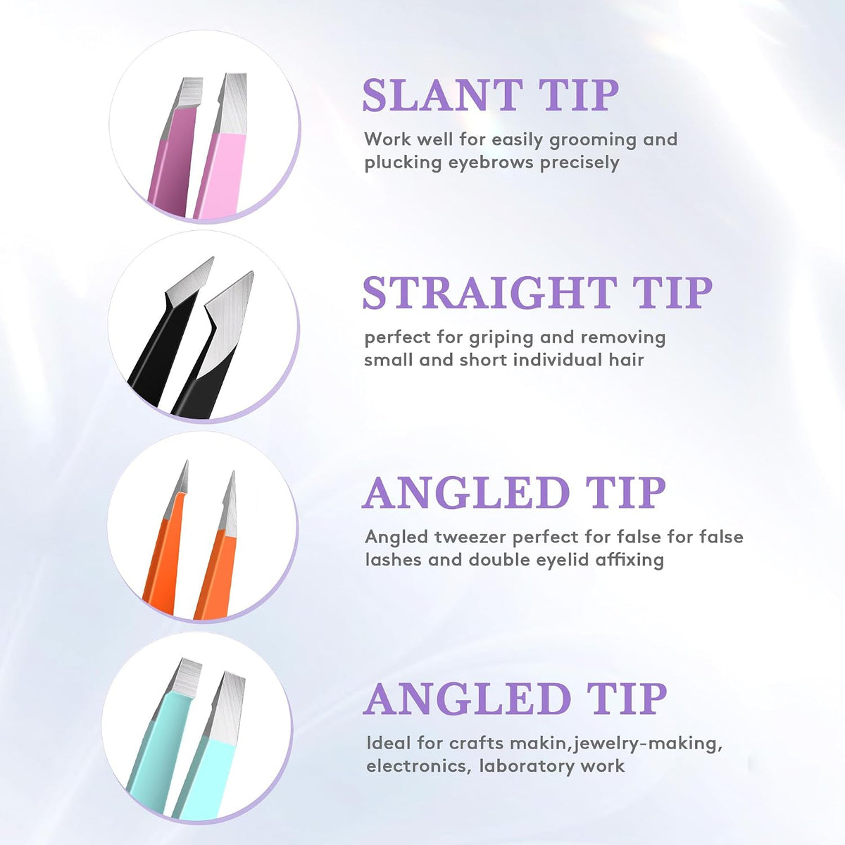 BEDACE Luxury Tweezers for Her – 1,000-Drop Tested Plating and Anti-Slip Precision Tips