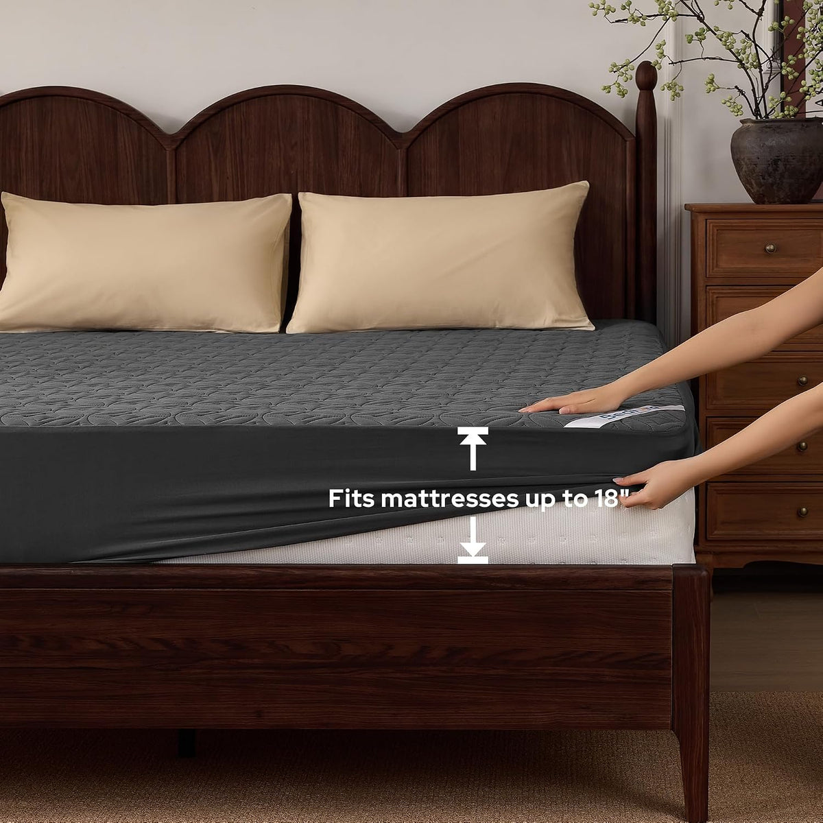 BEDLORE Noiseless Mattress Protector – Silent Brushed Microfiber Bed Pad for Undisturbed Nightly Rest and Wellness Routine