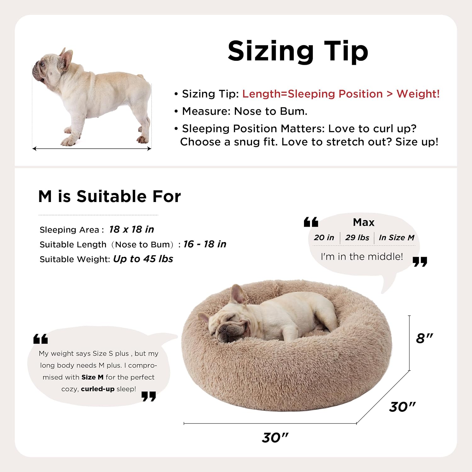 Bedsure Donut Calming Pet Bed – OEKO-TEX Certified Round Bed Safe for Pets and Kids, 30 inch Anti-Slip Washable Dog and Cat Bed