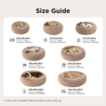 Bedsure Donut Calming Pet Bed – OEKO-TEX Certified Round Bed Safe for Pets and Kids, 30 inch Anti-Slip Washable Dog and Cat Bed