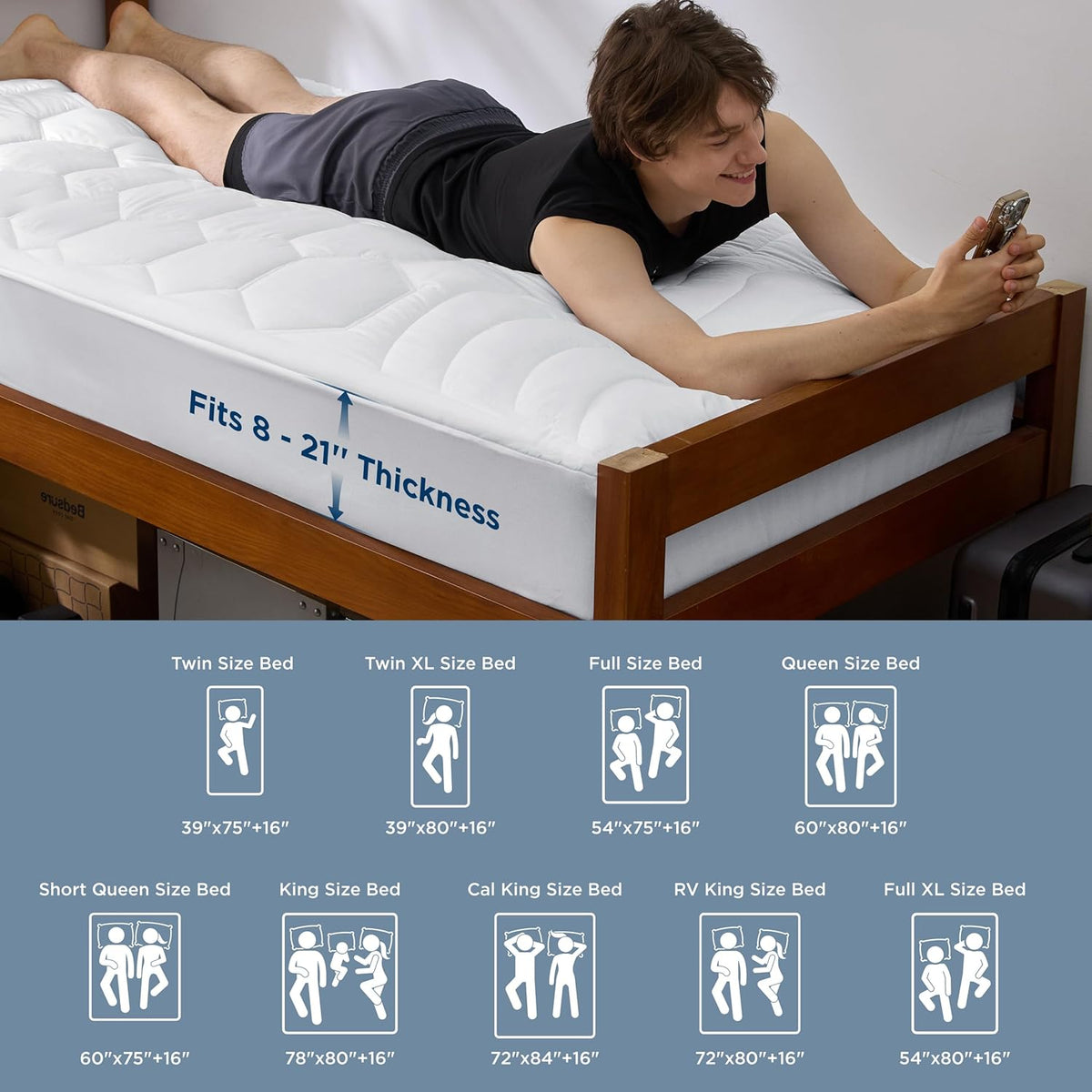 Bedsure Twin XL Mattress Cover – Back-to-College Care Package Essential for Students You Love