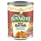 Chef Boyardee Mini Beef Ravioli, Kid-Friendly Bite-Sized Pasta in Tomato Sauce for School Lunches, 15 oz Can