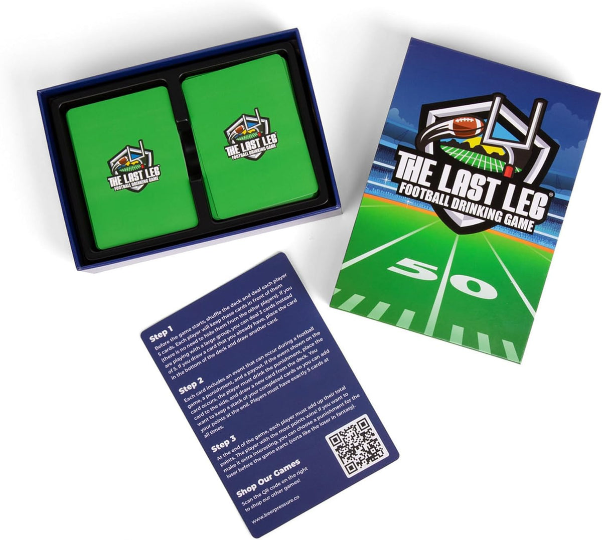 Beer Pressure The Last Leg - Creative Gift for Boyfriend or Husband, Stocking Stuffer Football Card Game for Fantasy Draft Night