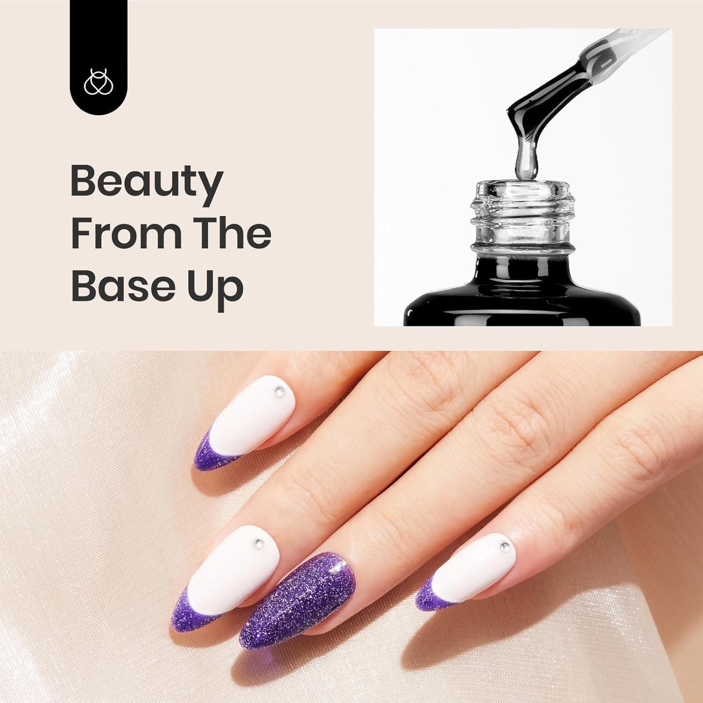 Beetles 15ml No Wipe Gel Base Coat – Single-Bottle Foundation for a Clean, Uncluttered Vanity