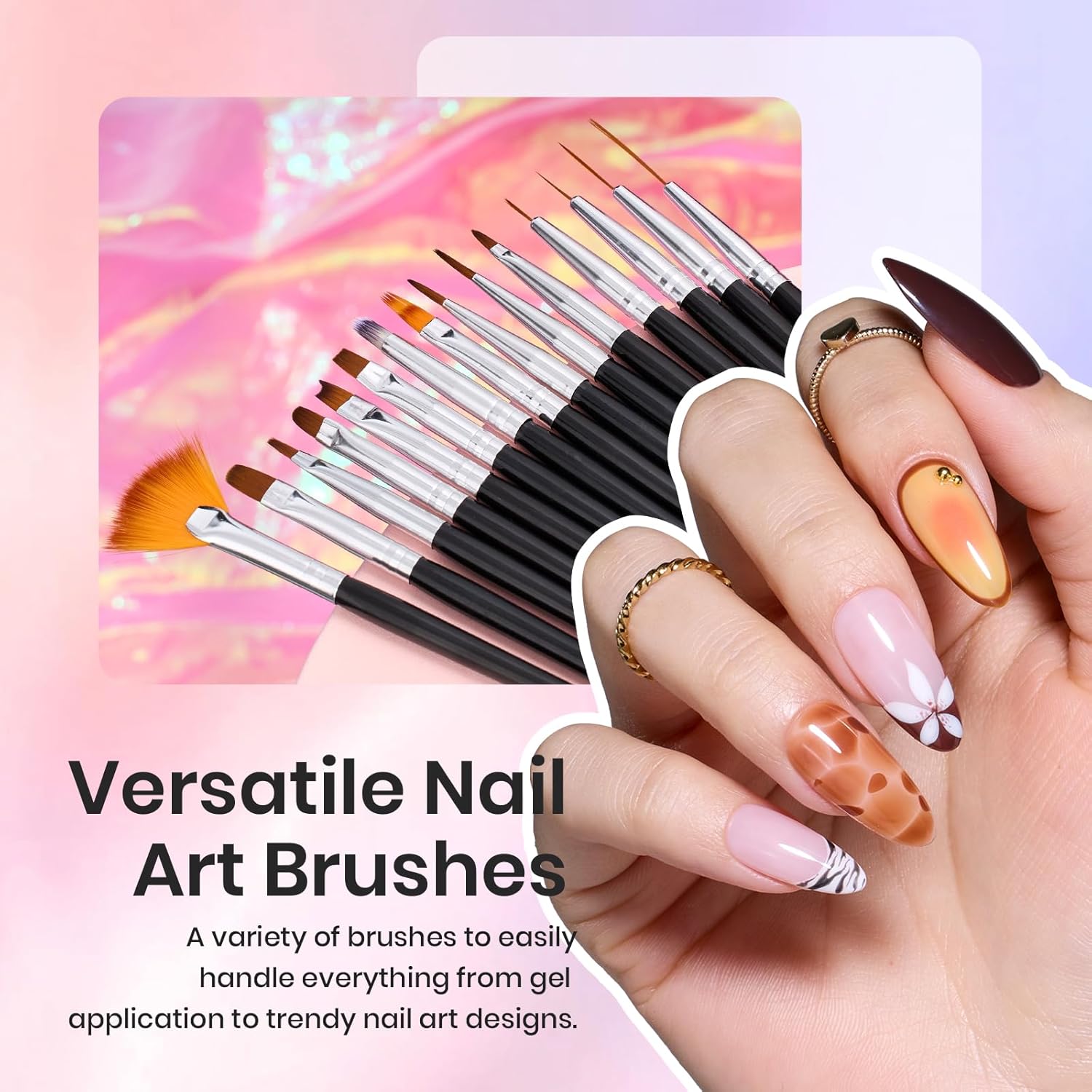 Beetles 31-Piece Nail Art Brush Kit for Teens and Tweens – Safe, Parent-Approved DIY Manicure Starter Set for Bedroom Playroom