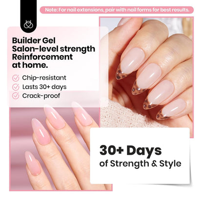 Beetles 7-in-1 Clear Builder Gel – Durable DIY Nails That Keep Up With Typing and Errands