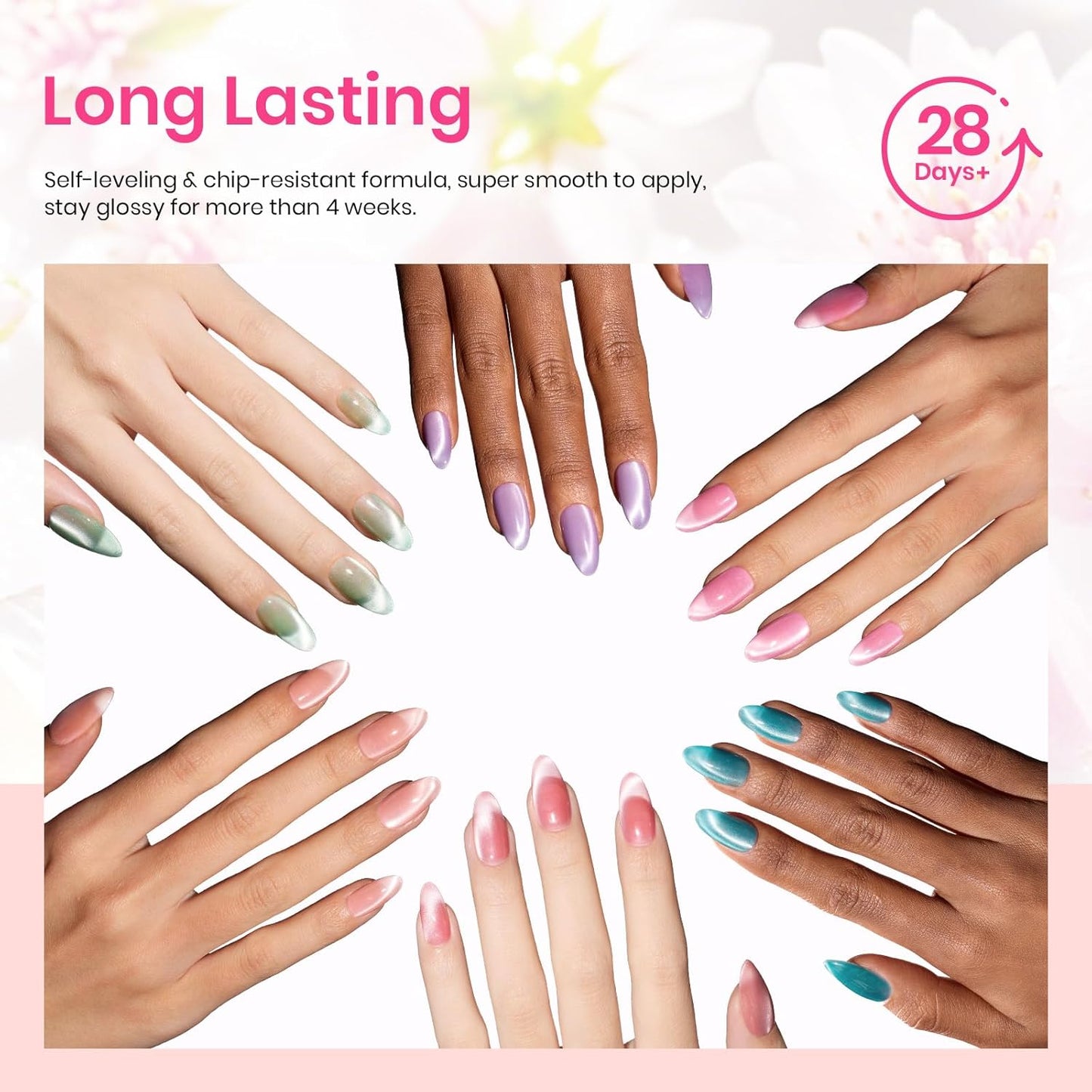 Beetles Cat Eye Gel Polish Set – Self-Care Sunday Nail Ritual, Pastel Fairy Garden Shades for At-Home Pampering