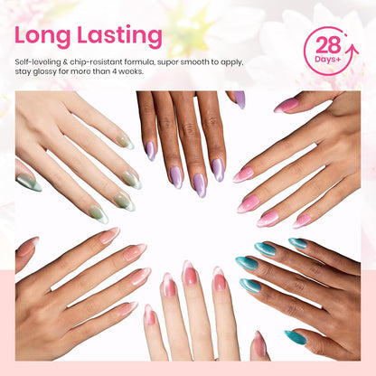 Beetles Cat Eye Gel Polish Set – Self-Care Sunday Nail Ritual, Pastel Fairy Garden Shades for At-Home Pampering