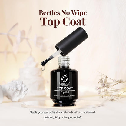 Beetles Gel Polish Top Coat Glossy – Low Odor Healthy Manicure Alternative for Sensitive Nails After Acrylics