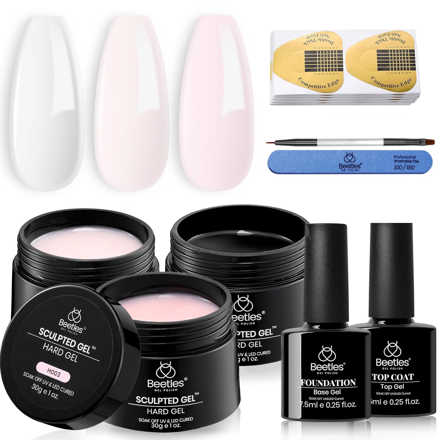 Beetles High-Gloss Builder Gel System – Editor-Approved Nail Enhancement Kit for the Refined Self-Care Ritual