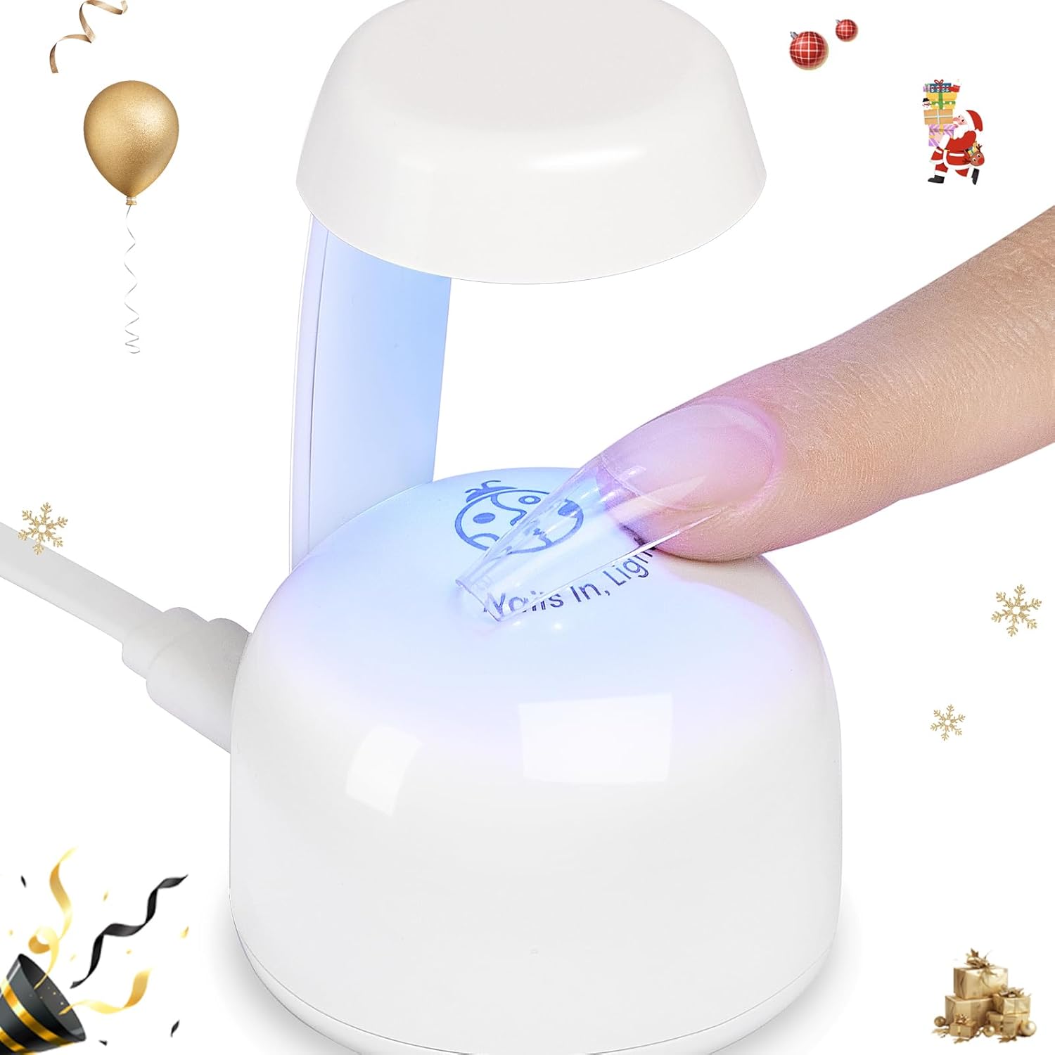 Beetles Mini UV LED Nail Lamp – Minimalist Vanity Organizer for Clean Bedroom Aesthetic, Quiet Gel Curing for Daily Use