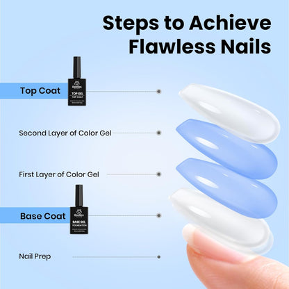 Beetles No Wipe Gel Top Coat and Base Coat Set - Streamlined At-Home Manicure Essentials, Clean Vanity Must-Have