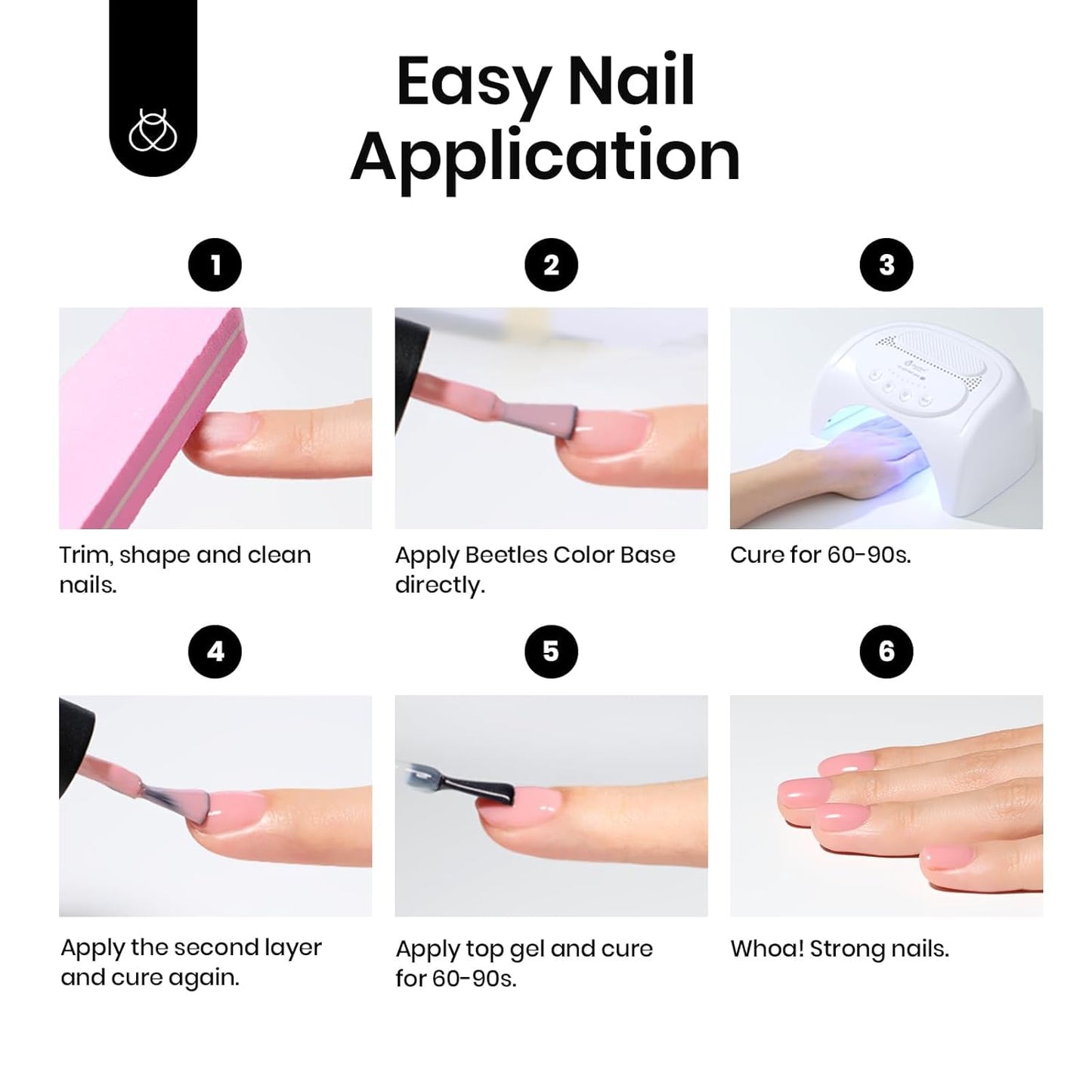 Beetles Rubber Base Gel Nail Polish – Toxin-Free HEMA-Free Self-Care Manicure Set for Relaxing At-Home Pampering Nights