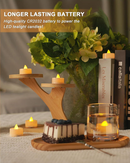 BEICHI Flameless Tea Lights with Timer – Thoughtful Housewarming and Birthday Gift for Her, Pack of 12 Warm Yellow