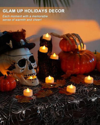 BEICHI Flameless Tea Lights with Timer – Thoughtful Housewarming and Birthday Gift for Her, Pack of 12 Warm Yellow
