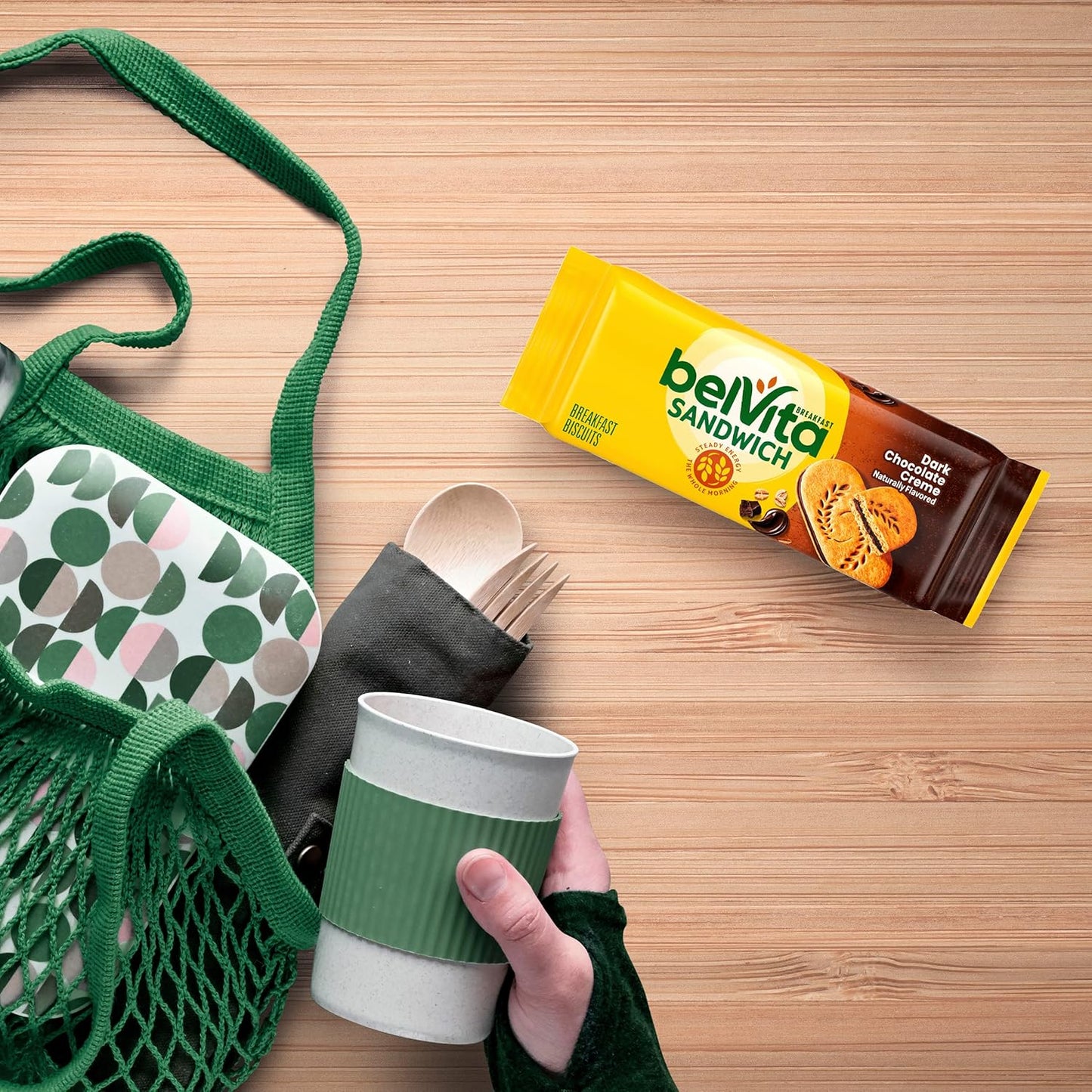 belVita Breakfast Biscuit Sandwiches – Office Desk Snack for Mid-Morning Focus, Dark Chocolate Creme 12-Pack