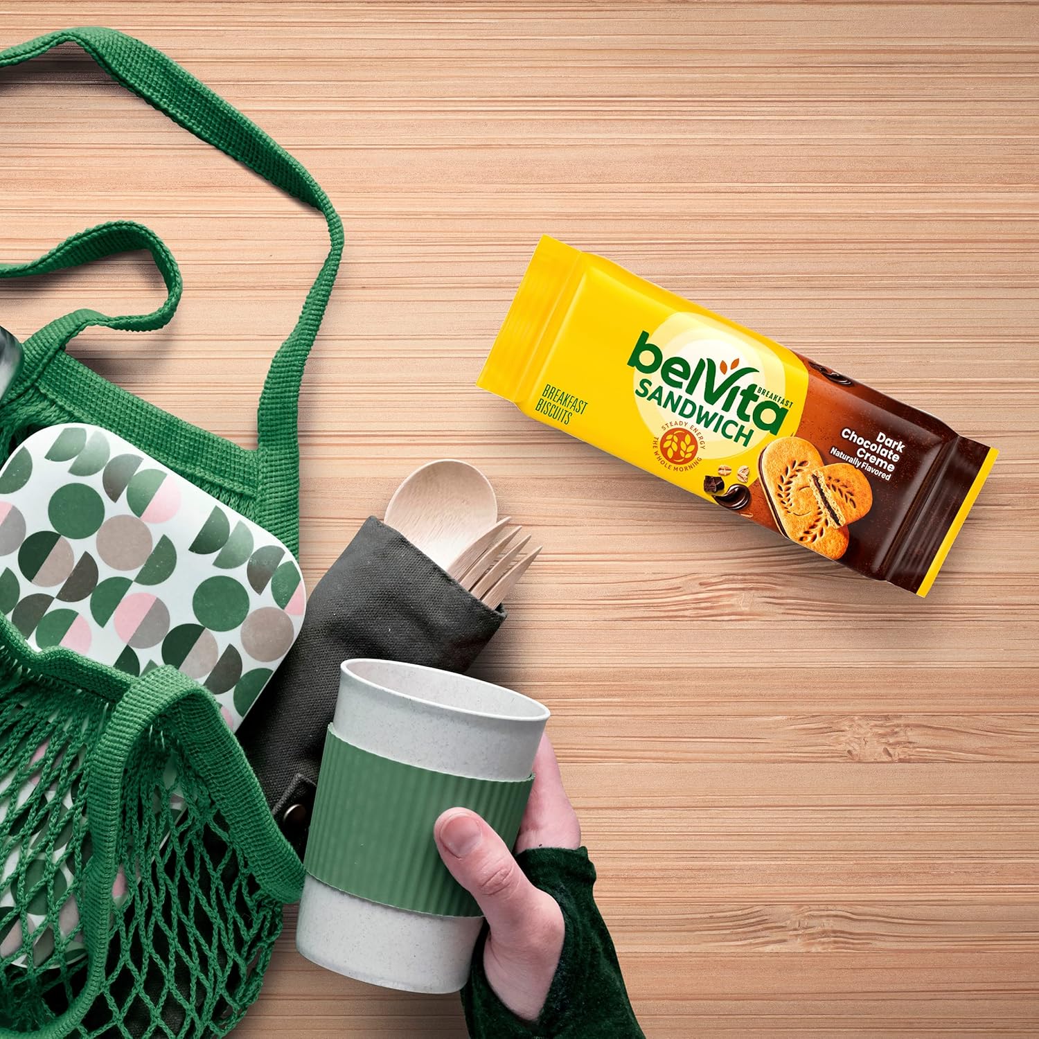 belVita Breakfast Biscuit Sandwiches – Office Desk Snack for Mid-Morning Focus, Dark Chocolate Creme 12-Pack