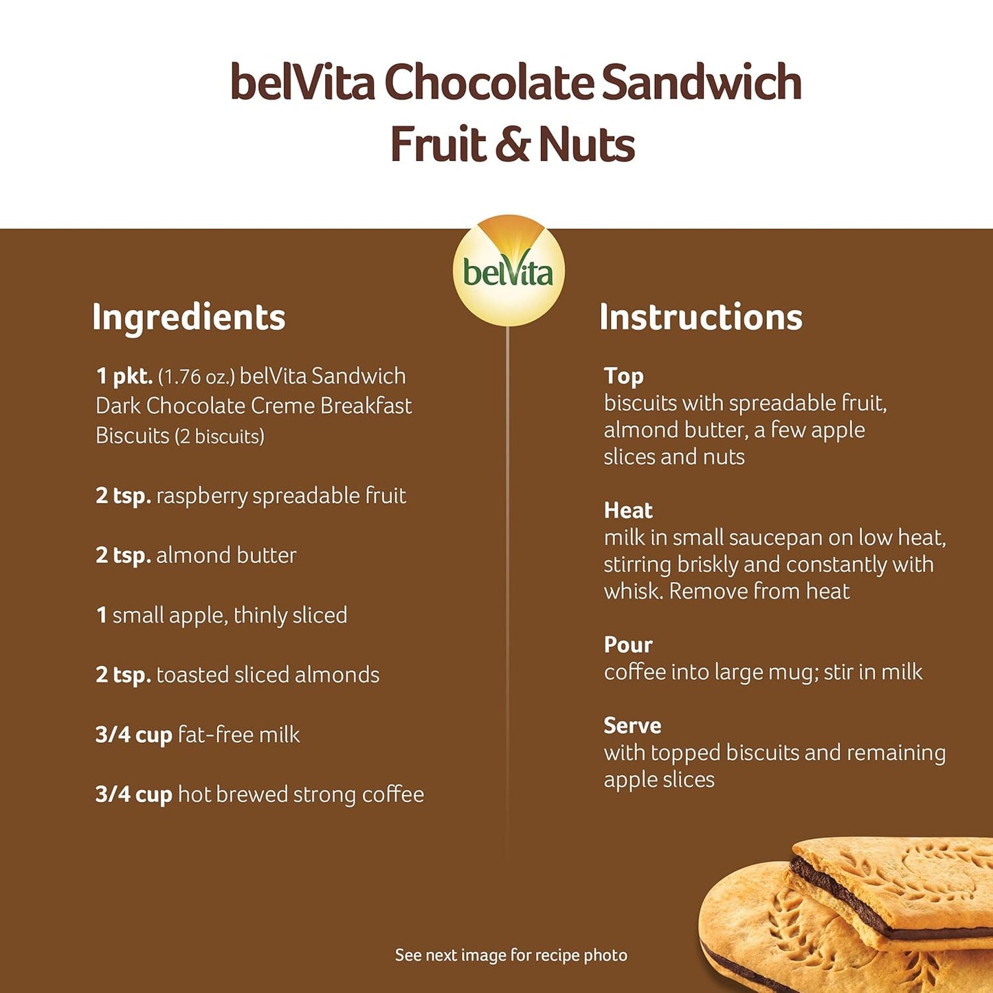 belVita Breakfast Biscuit Sandwiches – Office Desk Snack for Mid-Morning Focus, Dark Chocolate Creme 12-Pack