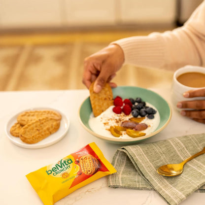 belVita Cranberry Orange Breakfast Biscuits – Office Desk Snack for Steady Morning Focus, 8 Packs of 4 Crunchy Bars