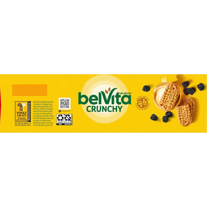 belVita Cranberry Orange Breakfast Biscuits – Office Desk Snack for Steady Morning Focus, 8 Packs of 4 Crunchy Bars