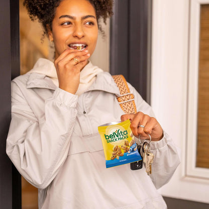 belVita Crunchy Bite Size Snacks Variety Pack – One-Handed Desk-Side Snack for Back-to-Back Meetings