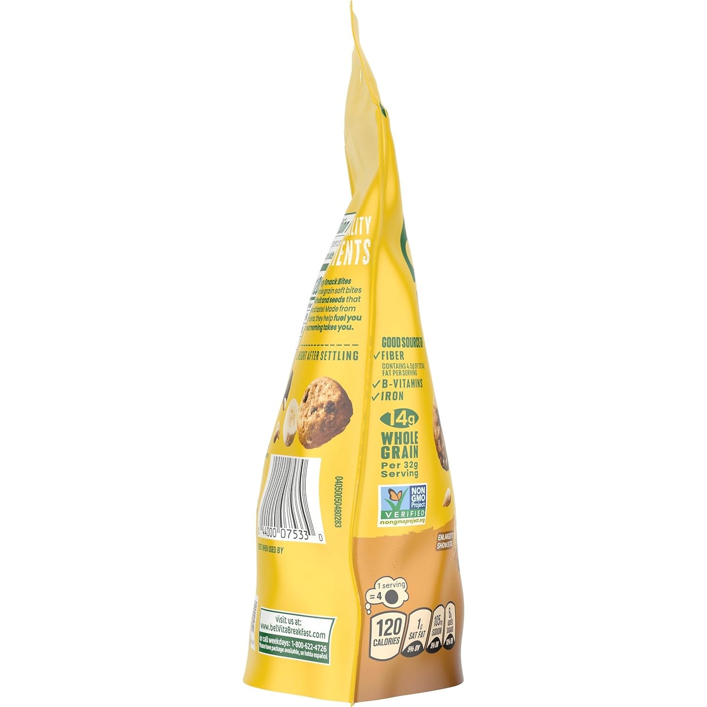belVita Energy Snack Bites Banana Dark Chocolate – Clean Label Pantry Snack with 14g Whole Grain, 5 oz Pouch