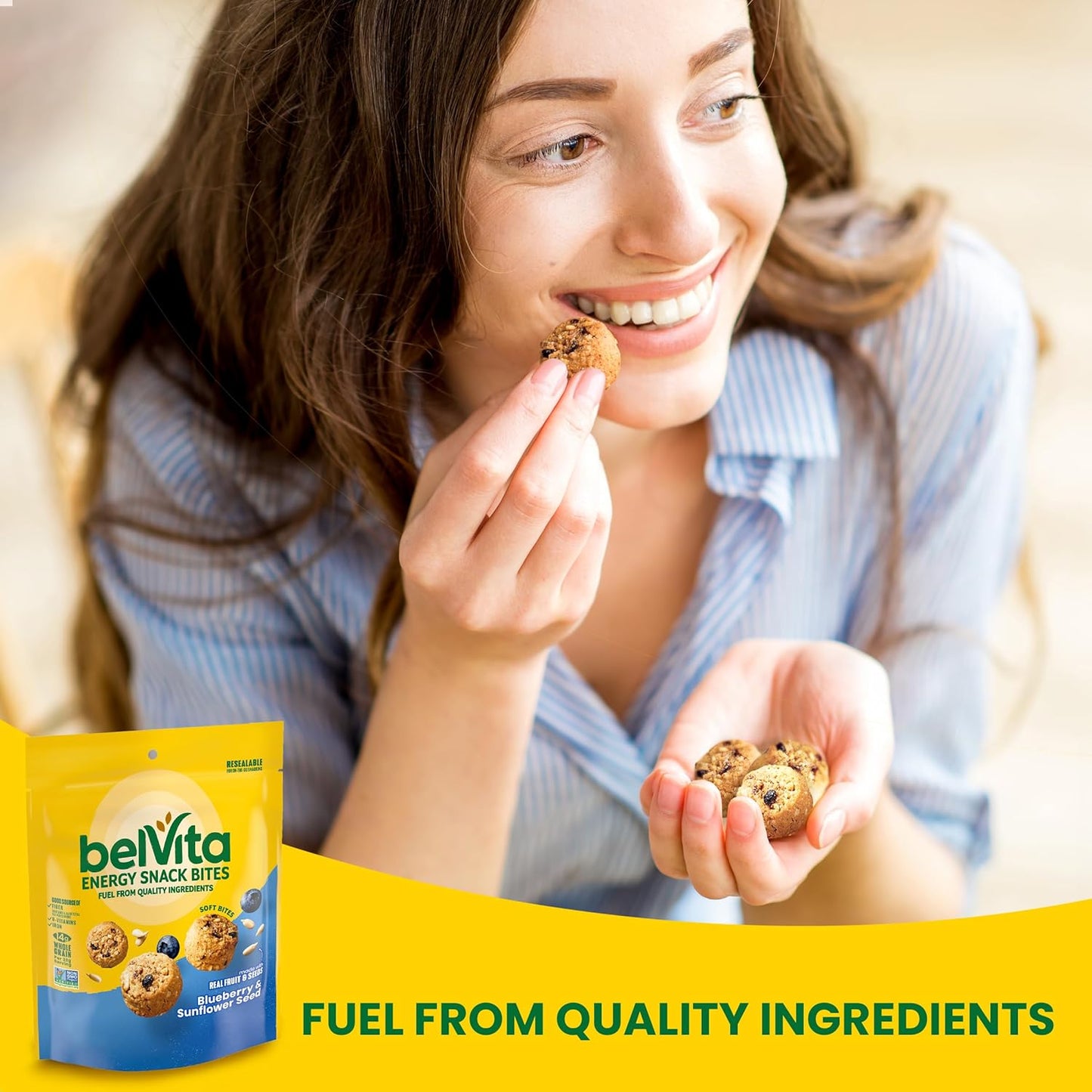 belVita Energy Snack Bites Blueberry Sunflower Seed – Morning Desk Snack for Office Focus