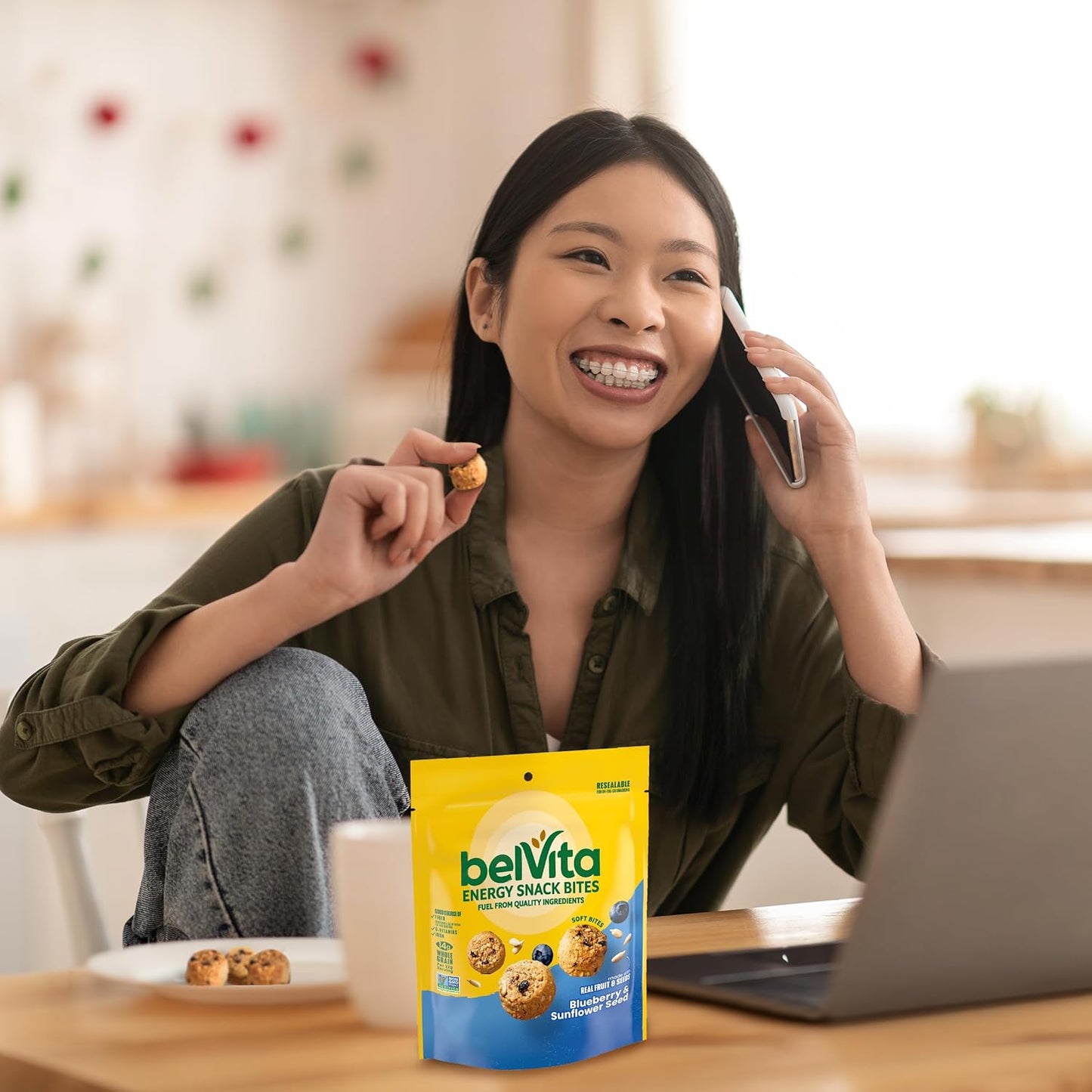 belVita Energy Snack Bites Blueberry Sunflower Seed – Morning Desk Snack for Office Focus
